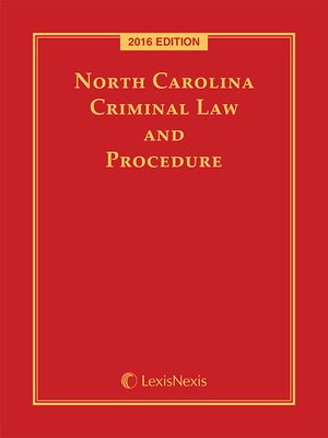 cover image of North Carolina Criminal Law and Procedure